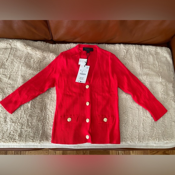 NWT ZARA RIBBED KNIT CARDIGAN SWEATER - Picture 3 of 3